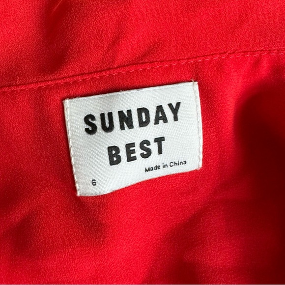 Aritzia Sunday Best Ruffle Hem Double Lined Wrap Dress - Picture 4 of 9